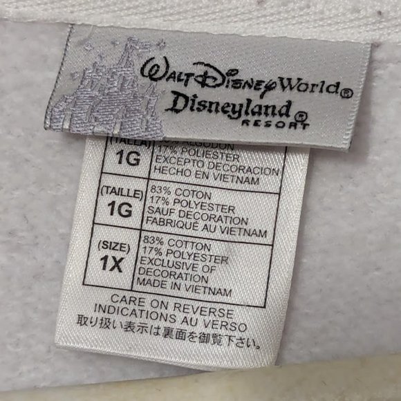 2010 Disney All Over Print Embroidered Mickey Womens White Full Zip Hoodie 1X - Picture 2 of 4